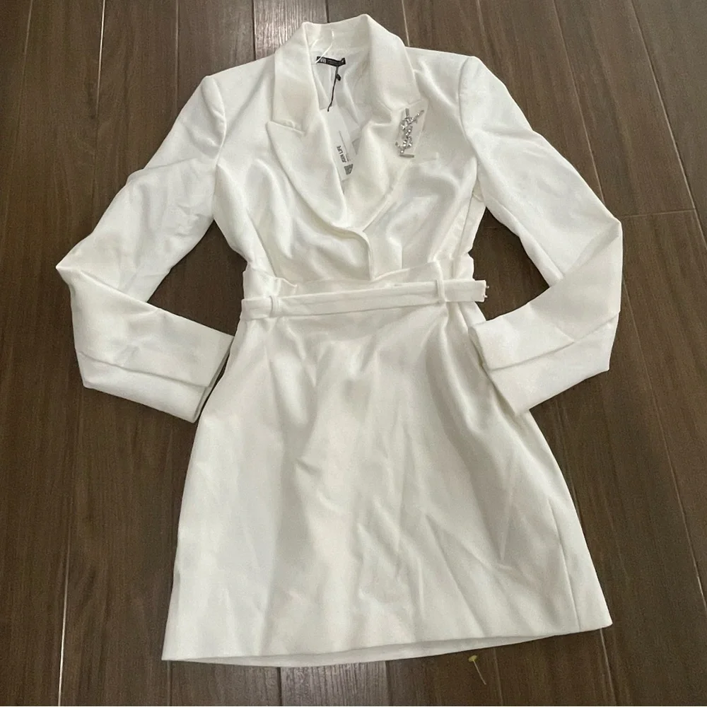 Zara white tapered blazer dress - Picture 1 of 12